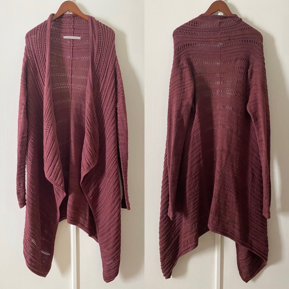 Athleta Open-Front Draped Cardigan in Dusty Rose